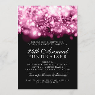 Formellt Corporate Gala Event Rosa Sparkling Ljus Inbjudningar