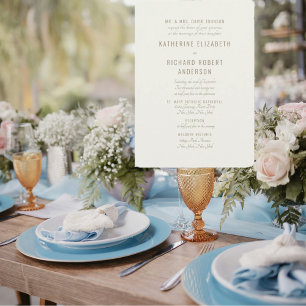 Formellt Cream Guld Text 2 Venue Bride Parents Inbjudningar
