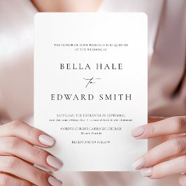 Formellt enkelt svart vitt Bröllop Inbjudningar