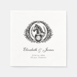 Formellt Equestrian Horse Monogram Vapensköld Bröl Pappersservett