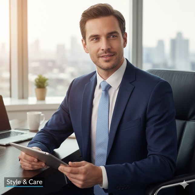 Formellt fönster med blå Färg Slips (Blue Color Striped Formal Tie)