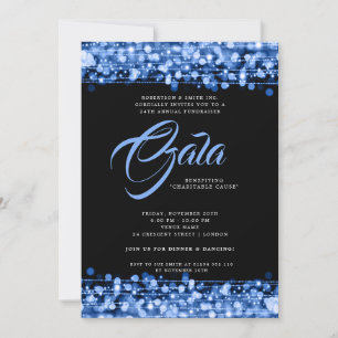 Formellt företag Gala Boll Blue Glam Ljus Inbjudningar