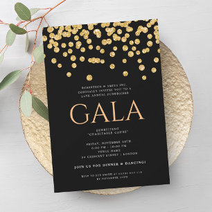 Formellt företag Gala Boll Guld Glitter Konfetti Inbjudningar