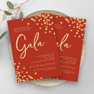 Formellt företag Gala Guld Glitter Confetti Red Inbjudningar