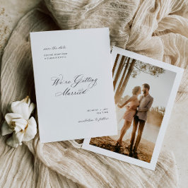 Formellt foto Spara datum Förlovningsbröllopskort Datumet