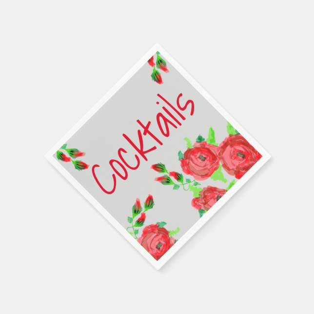 Formellt Grått Cocktail Napkin Pappersservett (Hörn)