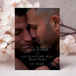 Formellt Grått för klassiskt ljus - fotospara datu Magnetisk Inbjudningskort