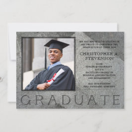 Formellt graverat stenfoto Studenten Meddelande