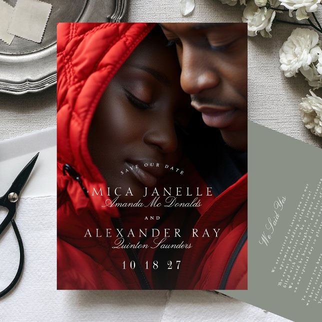 Formellt Grönt för klassiskt sidfoto Spara Datumet (Skapare uppladdad)