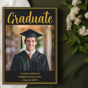 Formellt Guld Black Studenten Photo Student Magnet