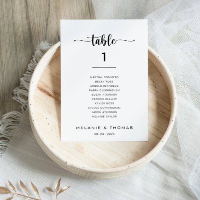 Formellt kalligrafi Bordsnummer 1 Sittdiagram (Skapare uppladdad)