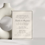 Formellt klassiskt Gräns-skript Elegant bröllop-el Inbjudningar<br><div class="desc">Formell,  traditionell Elegant bröllop-inbjudan med Gräns och OSA av Online i Elfenbenskusten</div>