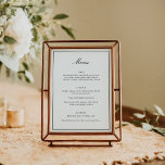 Formellt klassiskt Gräns-skript Elegant bröllop Meny<br><div class="desc">Elegant bröllop-meny för traditionellt standardskript med Smal Gräns i svart</div>