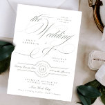 Formellt klassiskt kalligrafi Grått Grönt Bröllop Inbjudningar<br><div class="desc">Formell,  Elegant och imponerande - Sök samling/svit nedan *Kontakta mig om du behöver hjälp med design eller ytterligare design/färg-alternativ</div>