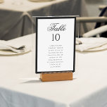 Formellt, klassiskt, svart och vitt, Bröllop-sittd Bordsnummer<br><div class="desc">Följ dina gäster i stil med Bordsnumret för det vanliga sätesschemat för svart och vitt Bröllop. Det här bordsnumret är en perfekt för ett sofistikerat eller svartvit bröllop med en tidslassig svart och vit utformning. Den rena layouten och den förfinade typografin skapar ett polerat utseende som garanterar att varje bord...</div>