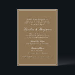 Formellt klassiskt Warm Brown-skript Elegant bröll Inbjudningar<br><div class="desc">En förfinad bröllopsinbjudan med en varm brun bakgrund med klassisk serif- och skripttypografi för ett tidlöst och sofistikerat utseende. Ett tunt, vitt gräns-ramar, designen, som tillför lite elegans. Perfekt för modernt, rustiskt eller höstligt bröllop, denna inbjudan anger tonen för ett snyggt och intimt firande. Perfekt för par som kärlek är...</div>