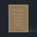 Formellt klassiskt Warm Brown-skript Elegant bröll Inbjudningar<br><div class="desc">En förfinad bröllopsinbjudan med en varm brun bakgrund med klassisk serif- och skripttypografi för ett tidlöst och sofistikerat utseende. Ett tunt, vitt gräns-ramar, designen, som tillför lite elegans. Perfekt för modernt, rustiskt eller höstligt bröllop, denna inbjudan anger tonen för ett snyggt och intimt firande. Perfekt för par som kärlek är...</div>