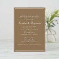Formellt klassiskt Warm Brown-skript Elegant bröll
