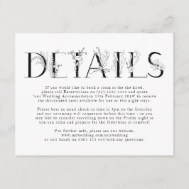 Formellt kort för svart Blommigt Brev Bröllop-hölj