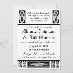 Formellt kristet bröllop inbjudningar