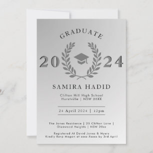 Formellt Laurel Wandeandan Silver Studentmössa Par Inbjudningar