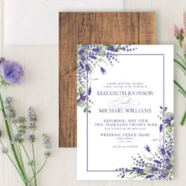 Formellt Lavender Eucalyptus Wood Script Bröllop Inbjudningar