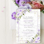 Formellt Lilac Lavender Guld Marble Blommigt Bröll Inbjudningar<br><div class="desc">Skapa perfektens bröllopsinbjudan med den här klassiska formgivningen av lavender-vattenfärg, som innehåller en faux Carrera marble-bakgrund, handskrivna manusskrivna manustypografi och faux guld-damm. Visa sviten här: https://www.zazzle.com/collections/rustic_lilac_lavender_gold_floral_wedding-119175359494535852 Tack så mycket för att du stöder vårt småföretag, vi uppskattar det verkligen! Vi är så lycklig att ni kärlek denna utformning är lika mycket...</div>