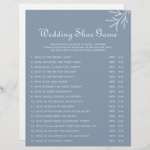 Formellt minimal Dusty Blue Bröllop Shoe Game