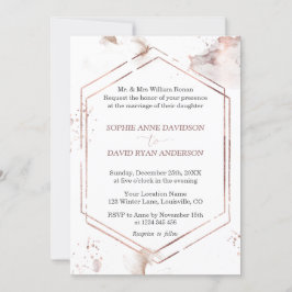 Formellt minimalistiskt Ro Guld Ram Bröllop Inbjudningar