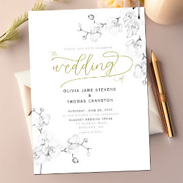 Formellt Modern Classic Ivory Orchid Blommigt Bröl Inbjudningar