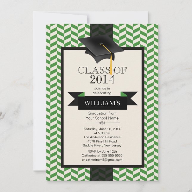 Formellt Modern inbjudan till Studentfest med Chev (Framsida)