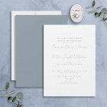 Formellt modern kalligrafi - Dusty Blue Bröllop Inbjudningar<br><div class="desc">Din bröllopsdag är en av de viktigaste dagarna i ditt liv, så du vill att din inbjudan ska spegla betydelsen av tillfälle. Denna formella moderna kallgrafi, Dusty Blue Bröllop, gör just det, med sitt klassiska svarta och vita färg-system och sin elegant-typografi. Den traditionella layouten får en modern vändning med användan...</div>