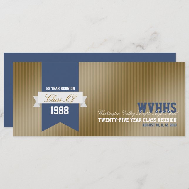 Formellt modernt skolåterförening inbjudningar (Fram/baksida)