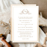 Formellt monogram Beige Cream Watercolor Bröllop Inbjudningar<br><div class="desc">Förtjusar vänner och familj med den här inbjudan från elegant bröllop som visar bra hand plockade leafy botaniskt monogram med brud och brudgumms initialer. Frontinbjudan trimmade med tunna beige krämnyans vattenfärgen ram, medan inbjudan med vacker vattenfärg tvättar i beige, kräm, elfenben, champagne, taupe och bruna nyanser. Ren och enkel fullt...</div>