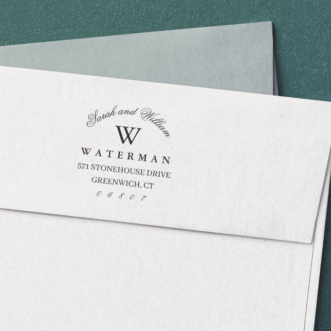 Formellt monogram | RETURADRESS Självfärgande Stämpel (Skapare uppladdad)