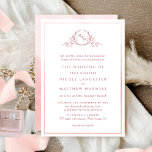 Formellt monogram  Rosa Watercolor Bröllop Inbjudningar<br><div class="desc">Förtjusar vänner och familj med den här inbjudan från elegant bröllop som visar bra hand plockade leafy botaniskt monogram med brud och brudgumms initialer. Frontinbjudan trimmade med tunn , laxfärgad rosa, vattenfärgen ram, medan inbjudan med vacker vattenfärg tvättar i , laxfärgade, rosa och korallnyanser för blek. Ren och enkel fullt...</div>