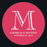 Formellt monokulärfavoritetikett för monogram runt klistermärke<br><div class="desc">Andra färger finns i vår butik!</div>