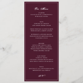 Formellt mottagande Burgund Bröllop Meny