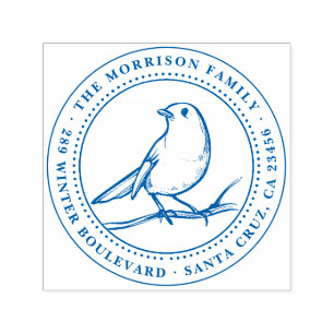 Formellt Namn och Returadress Bird i familjen Självfärgande Stämpel