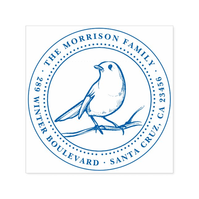 Formellt Namn och Returadress Bird i familjen Självfärgande Stämpel (Design)