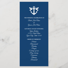 Formellt nautiskt tema bröllop-ceremoniprogrammet program