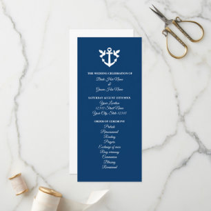 Formellt nautiskt tema bröllop-ceremoniprogrammet program