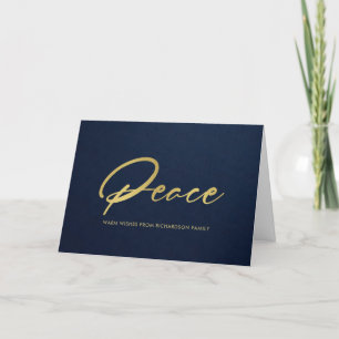 FORMELLT NAVY FAUX GULD MINIMAL KALLIGRAFISK FRED KORT