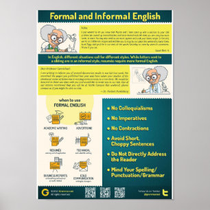Formellt och informellt Stil på engelska Poster
