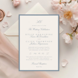 Formellt rambundet gult Bröllop Inbjudningar