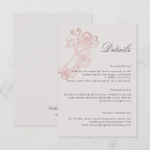 Formellt Ro Orchid Bröllop-kort för detaljer om hö