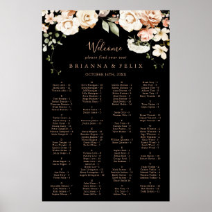 Formellt Royal Blommigt Alfabetiskt sittningsschem Poster