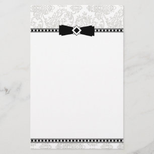 Formellt Silver & Black-papper Brevpapper