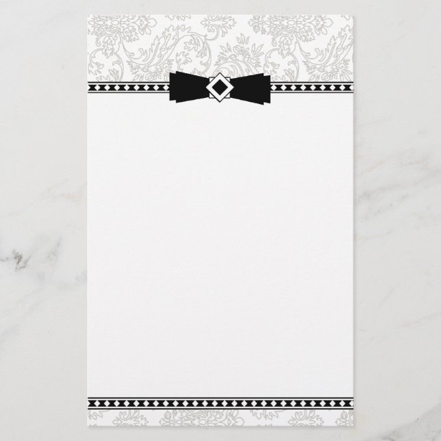 Formellt Silver & Black-papper Brevpapper (Framsida)