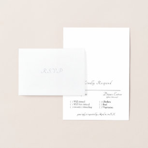 Formellt Silver Foil OSA Bröllop Folierat Kort